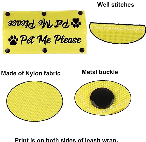 Funny Dog Leash Sleeve Pet Me Please Dog Leash Wrap Wrap Alert Hanging ID Patch Tag Pet Birthday Gift (Pet Me Please-ye Sleeve)