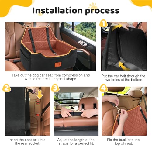 Dog Car Seat for Large (Black/Brown)