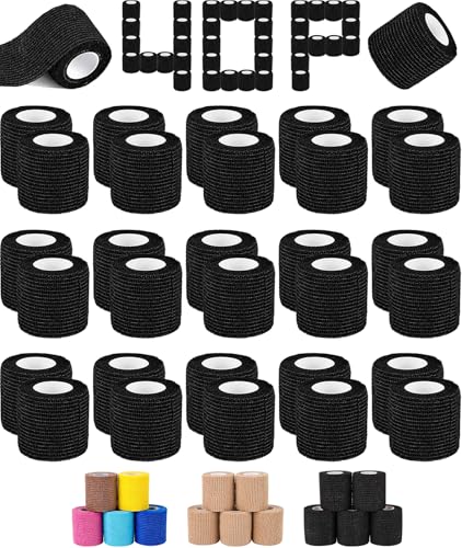 40 Pack Self Adhesive Bandage Wrap Black (Black / 2IN - 40Pack)