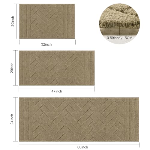 Dog Door Mat Dirt Trapper Mud Mat (24" x 59" / Light Taupe)