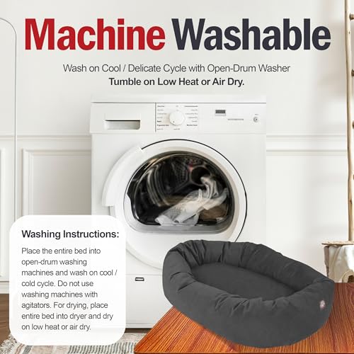 Suede Shredded Memory Foam Mix Calming Dog Bed Washable (Gray)