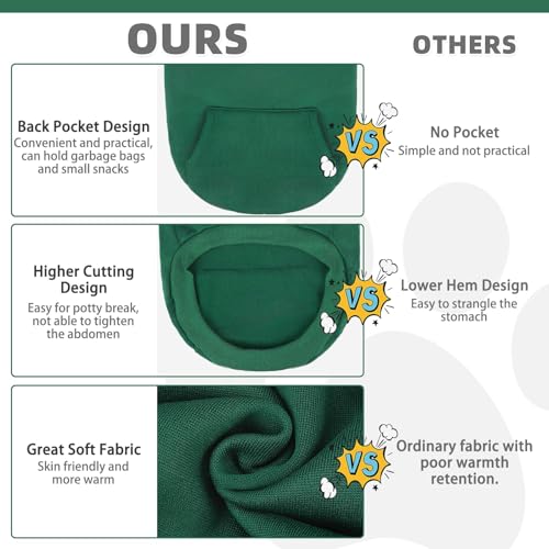 Dog Hoodie for Large Medium Small Dogs (Deep Green / Small)