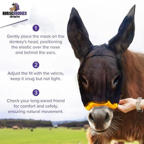 Donkey Fly Mask with Long Ears (Small Donkey / Blue)