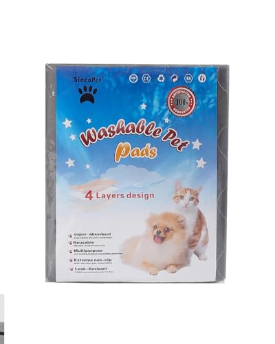 Washable Pee Pads for Dogs + Free Puppy Grooming Gloves (24x36 Inch (Pack of 4))