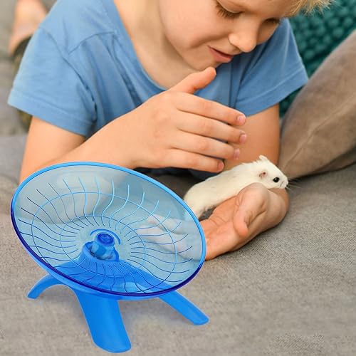 Hamster Wheel Flying Saucer Silent Exercise Wheel Running Wheel for Hamsters (Blue)