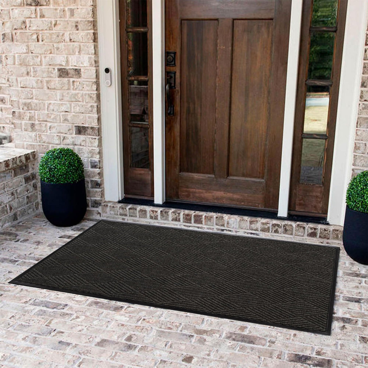 Diamonds Front Door Mat Indoor Outdoor Entrance (Extra Large 45.5"x70.5" (4’x6’) / Charcoal)