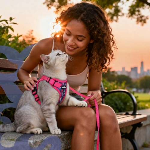Cat Harness and Leash Set (M / Coconut Fuchsia)