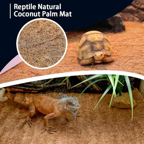 35.4×15.7" Reptile Carpet Coconut Fiber Substrate Large Lizard Cage Mat Coco Fiber Liner Snake Bedding Natual Coconut Fiber Carpet for Bearded Dragon Turtles Iguana Tortoises (15.7x35.4inch)