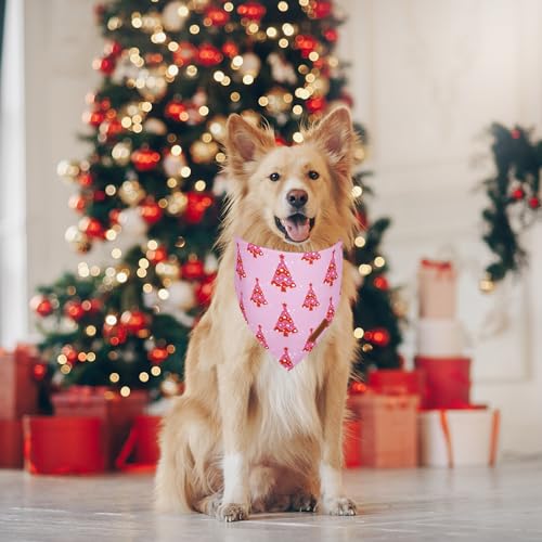 Christmas Dog Bandana (X-Large / Pink Christmas)