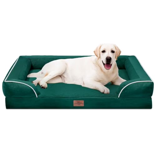 Waterproof Orthopedic Dog Beds for Extra Large Dog (45.0"L x 35.0"W x 8.5"Th / Emerald)