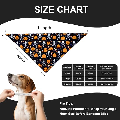 Halloween Dog Bandana for Medium Dogs (Halloween - Black / Large)