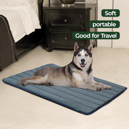 Dog Crate Pad (42.0"L x 28.0"W x 0.8"Th / Dusty Blue, 2 Packs)