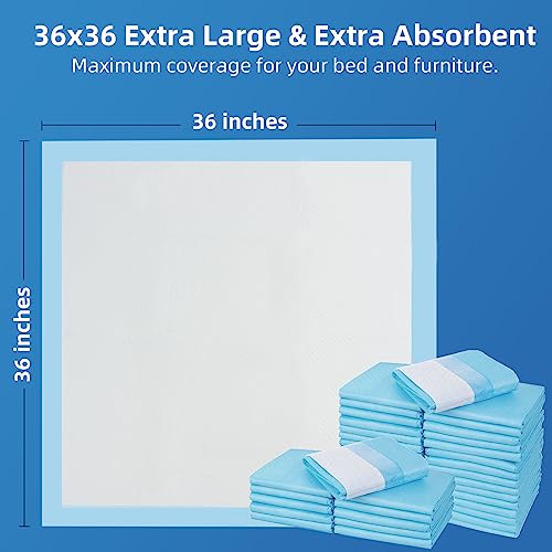 50 Count Extra Large Chucks 36"x36" Thicken Elderly Adults Incontinence Bed Pads Disposable (36"x36" (50 Count))