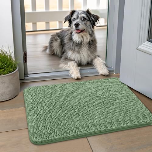 Dog Door Mat for Muddy Paws 24x16 (Olive Green / 24"X16")