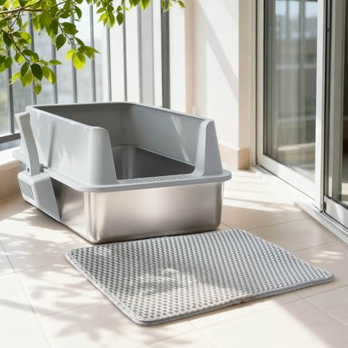 Stainless Steel Litter Box with Lid L to XL (XL-lid-box10"H)
