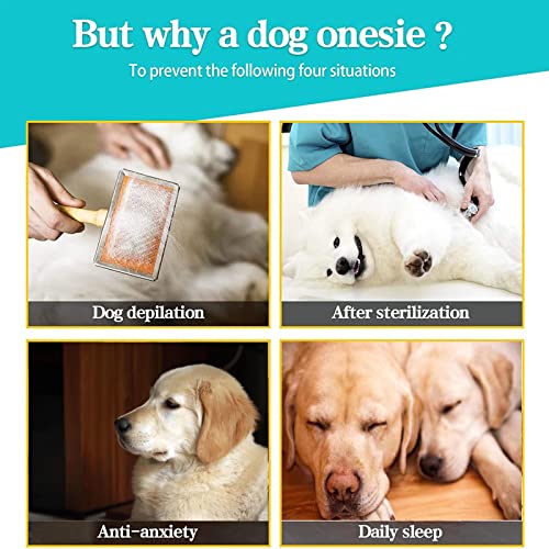 Dog Onesie Surgery Recovery Suit for Large Medium Bodysuit Dogs Pajamas PJS Full Body for Shedding (4X-Large (Pack of 1) / Grey)