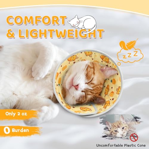 Cat Cone Collar Soft to Stop Licking (Orange / L)