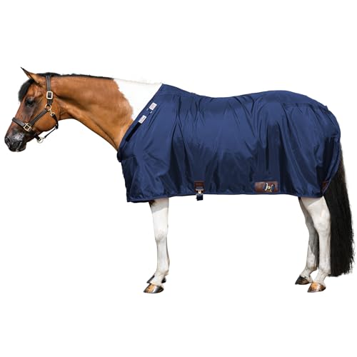 Dura Nylon Horse Stable Sheet (Horse Size 70 / V-Free | Closed Front | Legstrap / Navy)