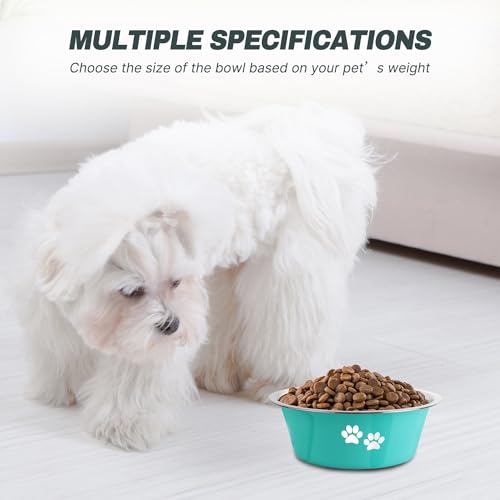 Stainless Steel Dog Bowls (Green / 3.6 Cups/29 OZ)