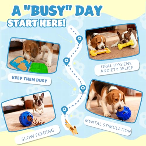 6 Value Pack Enrichment Toys for Dogs Lick Mat (Blue-Green-Klein-Yellow)
