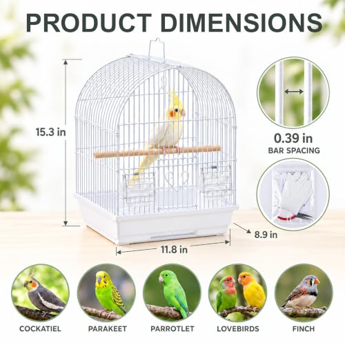 Small Bird Cage (11.8"L x 8.9"W x 15.3"H)
