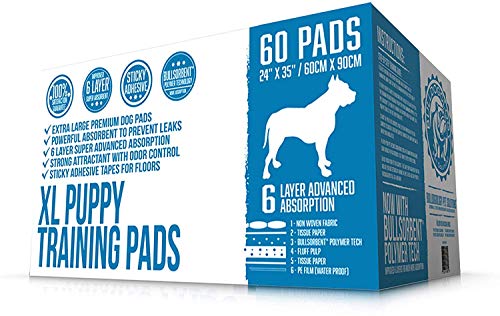 Bulldogology Puppy Pee Pads XL with Adhesive Sticky Tape (60-Count (24x35))