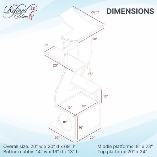 69 Inch Tall Black Espresso Lotus Cat Tower (Black Espresso)