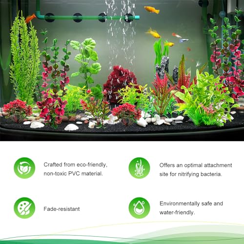 18Pcs Plastic Aquarium Plants