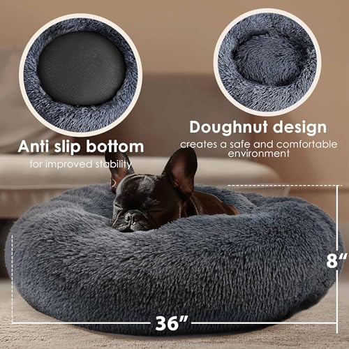 Extra Large Dog Beds (Dark Grey / 36.0"L x 36.0"W x 8.0"Th)