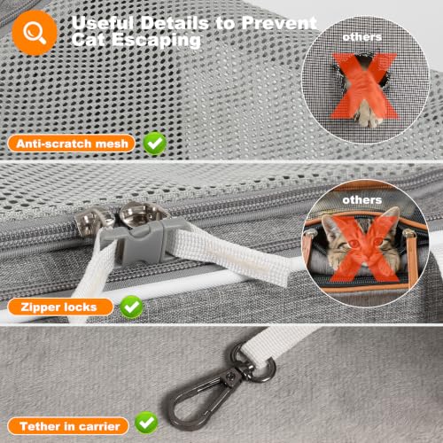 20x14x14 Expandable car cat Carrier (Grey)