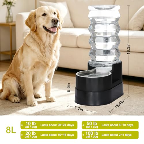8L Elevated Dog Water Dispenser (8L / Black)