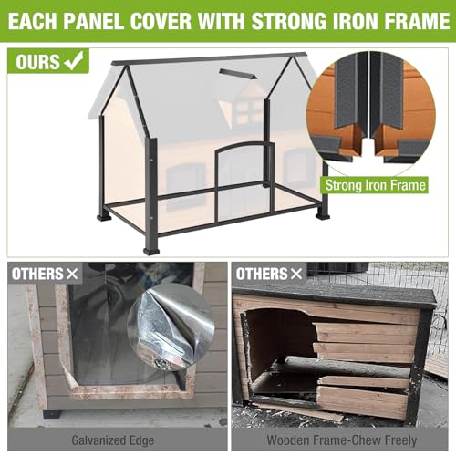 Heated Dog House for Large Dogs Outdoor Insulated Dog Kennel with Heater for Winter