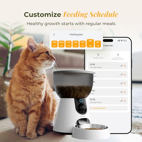 4L 17 Cups Automatic Cat Feeder and Water Fountain with Camera