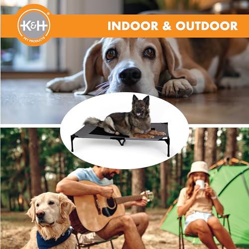 K&H Outdoor Elevated Dog Bed (Charcoal/Black Mesh / X-Large 50"L x 32"W)
