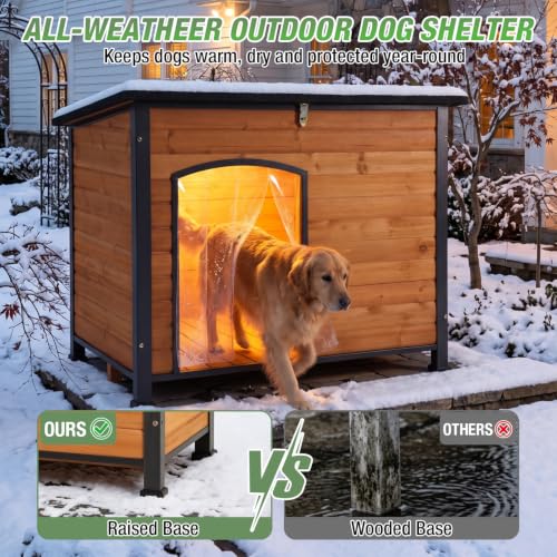 Heated Dog House Outdoor Insulated Dog Kennel for Small Medium Large Dogs