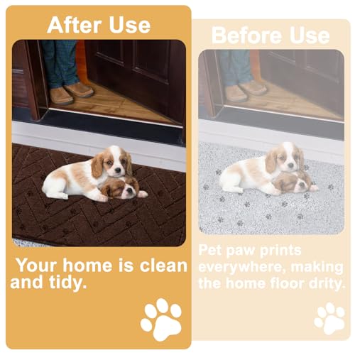 Dog Door Mat for Mud Paws (24" x 59" / Coffee)