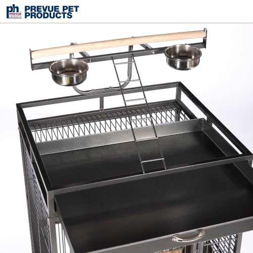 Wrought Iron Select Bird Cage (Black Hammertone / 24.0"L x 20.0"W x 60.0"H)