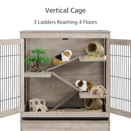 Ferret Cage with Storage and Ramp (Grey / 55“H)