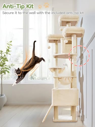 Tall Cat Tree (Beige / 76 Inches)