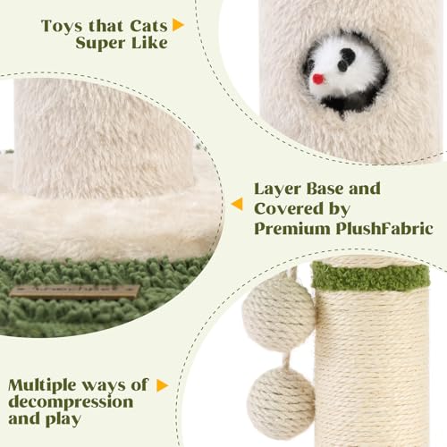 Cat Scratching Post for Indoor Cats (35.4-White / 35.4in)