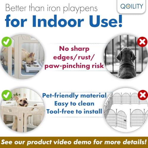 Clear Acrylic Dog Playpen Indoor (White / 30" Height)