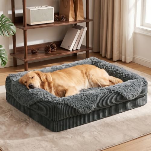 Orthopedic Dog Bed for Large Sized Dog (Grey / 42"L x 30"W x 7"T)