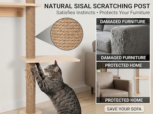 Wall Mounted Cat Tree (wood)