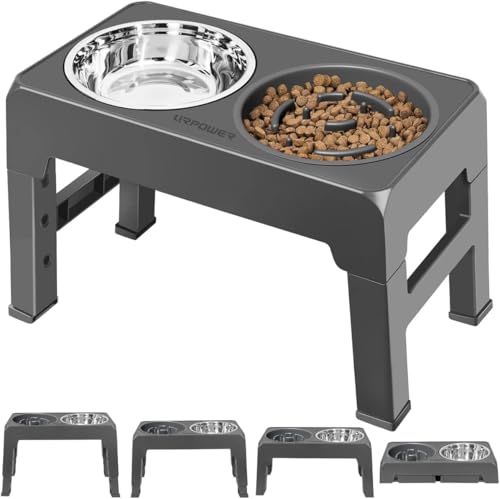 Raised Dog Bowls 4 Height Adjustable Elevated Bowl Stand