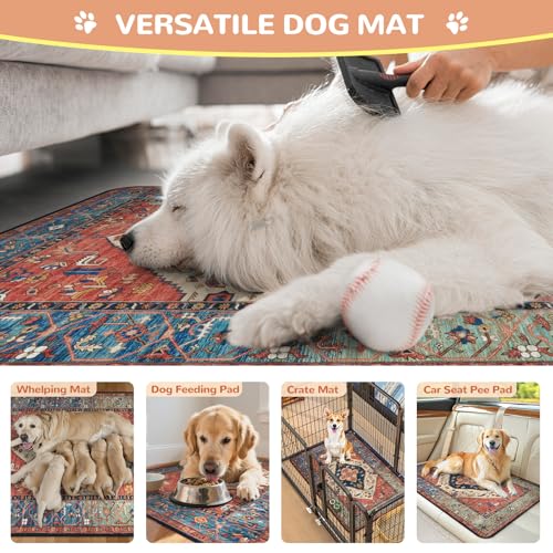 Super Absorbent & Leakproof Washable Dog Pee Pads (Red / 2FT x 2FT (Pack of 2))