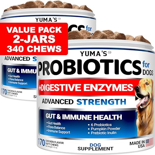 2 Pack) Probiotics for Dogs - 340 Ct - Dog Probiotics Chews for Gut Health (Probiotic Chews / Value Pack (340 Chews))