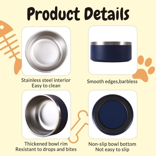 32OZ Personalized Dog Bowl Laser Engraved Custom Pet Name 18 (Light Blue / 32 oz (2.8x6.4in))