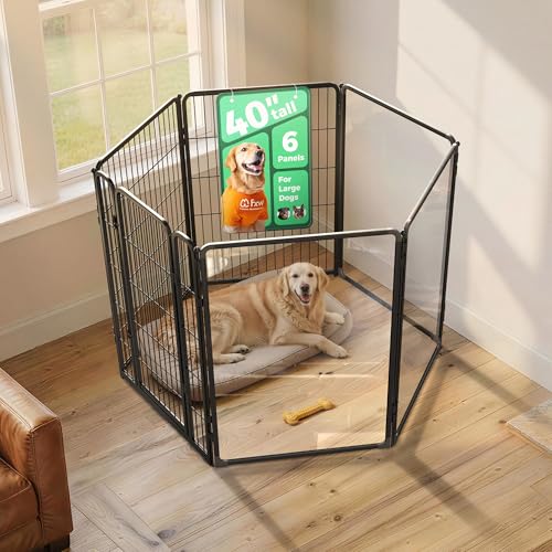 AuraSpace Pro Acrylic & Wire Mesh Indoor Dog Playpen (Black / 40"H)