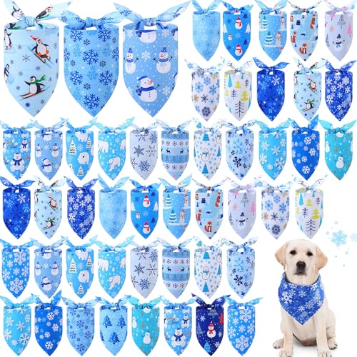 50 Pcs Winter Dog Bandanas Bulk (Winter / 31.5 x 21.7 x 21.7")