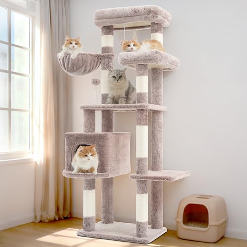55.1'' Cat Tree Tower for Indoor Cats (55.1 inch / Muchroom)